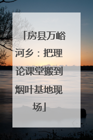 房县万峪河乡：把理论课堂搬到烟叶基地现场