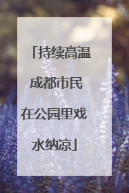 持续高温 成都市民在公园里戏水纳凉