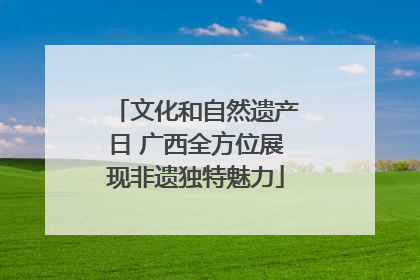 文化和自然遗产日 广西全方位展现非遗独特魅力