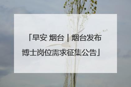 早安 烟台｜烟台发布博士岗位需求征集公告