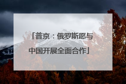 普京：俄罗斯愿与中国开展全面合作