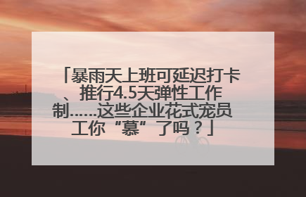 暴雨天上班可延迟打卡、推行4.5天弹性工作制……这些企业花式宠员工你“慕”了吗？