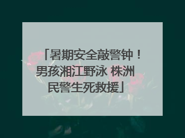 暑期安全敲警钟！男孩湘江野泳 株洲民警生死救援