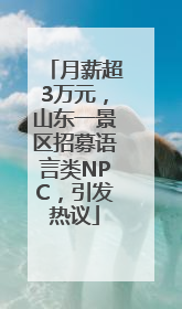 月薪超3万元，山东一景区招募语言类NPC，引发热议