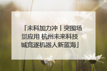 未科加力冲丨突围场景应用 杭州未来科技城竞逐机器人新蓝海