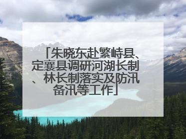 朱晓东赴繁峙县、定襄县调研河湖长制、林长制落实及防汛备汛等工作