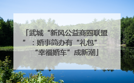 武城“新风公益商圈联盟”：婚事简办有“礼包” “幸福婚车”成新潮