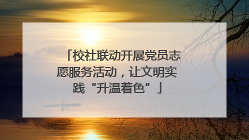 校社联动开展党员志愿服务活动，让文明实践“升温着色”