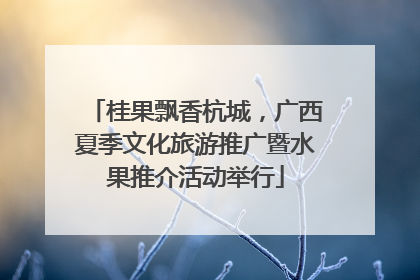 桂果飘香杭城，广西夏季文化旅游推广暨水果推介活动举行