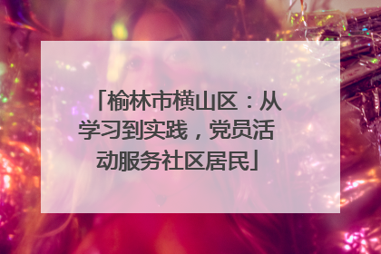 榆林市横山区：从学习到实践，党员活动服务社区居民