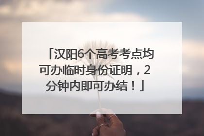 汉阳6个高考考点均可办临时身份证明，2分钟内即可办结！