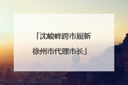 沈峻峰跨市履新徐州市代理市长