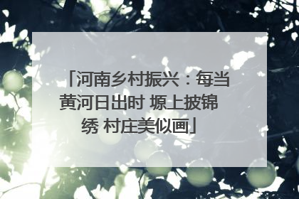 河南乡村振兴：每当黄河日出时 塬上披锦绣 村庄美似画