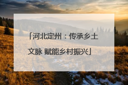 河北定州：传承乡土文脉 赋能乡村振兴
