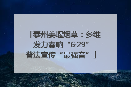 泰州姜堰烟草：多维发力奏响“6·29”普法宣传“最强音”
