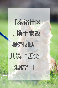 泰裕社区：携手家政服务团队 共筑“舌尖温情”