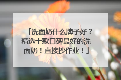 洗面奶什么牌子好？精选十款口碑最好的洗面奶！直接抄作业！