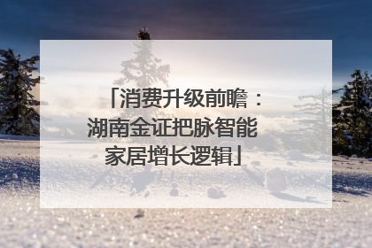 消费升级前瞻：湖南金证把脉智能家居增长逻辑