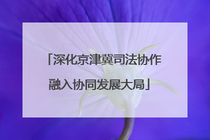 深化京津冀司法协作 融入协同发展大局
