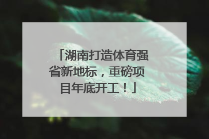 湖南打造体育强省新地标，重磅项目年底开工！