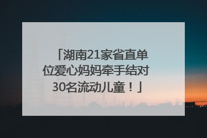 湖南21家省直单位爱心妈妈牵手结对30名流动儿童！
