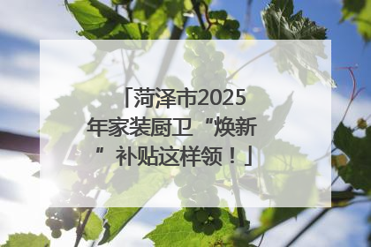 菏泽市2025年家装厨卫“焕新”补贴这样领！