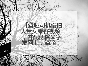 聋哑司机偷拍大量女乘客视频，并配低俗文字发网上，滴滴：将核实处理