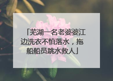 芜湖一名老婆婆江边洗衣不慎落水，拖船船员跳水救人