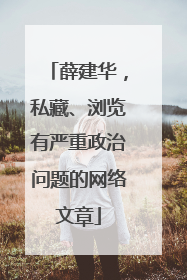 薛建华，私藏、浏览有严重政治问题的网络文章