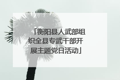 衡阳县人武部组织全县专武干部开展主题党日活动