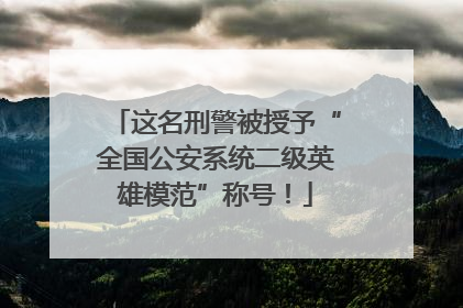 这名刑警被授予“全国公安系统二级英雄模范”称号！
