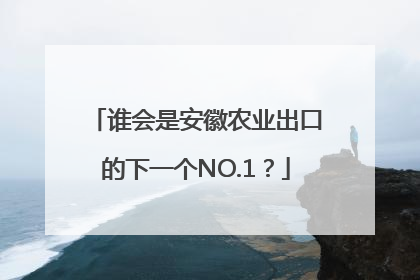 谁会是安徽农业出口的下一个NO.1？