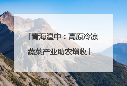 青海湟中：高原冷凉蔬菜产业助农增收