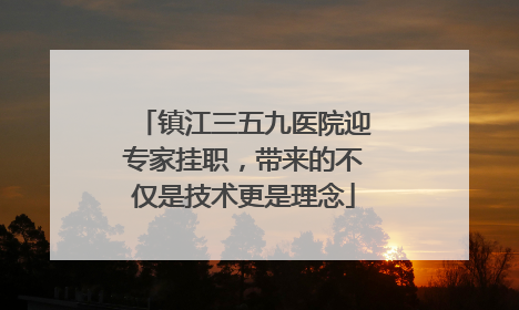镇江三五九医院迎专家挂职，带来的不仅是技术更是理念