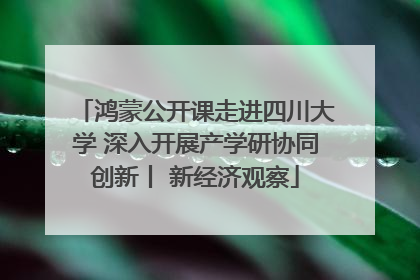 鸿蒙公开课走进四川大学 深入开展产学研协同创新丨 新经济观察