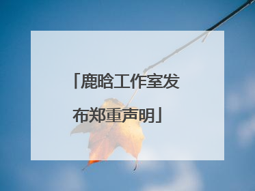 鹿晗工作室发布郑重声明