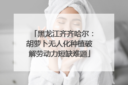黑龙江齐齐哈尔：胡萝卜无人化种植破解劳动力短缺难题