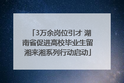 3万余岗位引才 湖南省促进高校毕业生留湘来湘系列行动启动