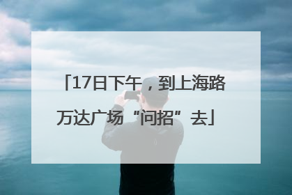 17日下午，到上海路万达广场“问招”去