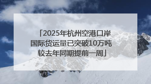2025年杭州空港口岸国际货运量已突破10万吨 较去年同期提前一周