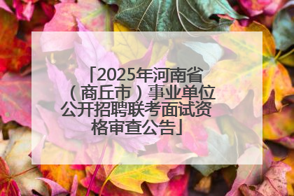 2025年河南省（商丘市）事业单位公开招聘联考面试资格审查公告