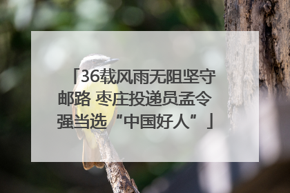 36载风雨无阻坚守邮路 枣庄投递员孟令强当选“中国好人”